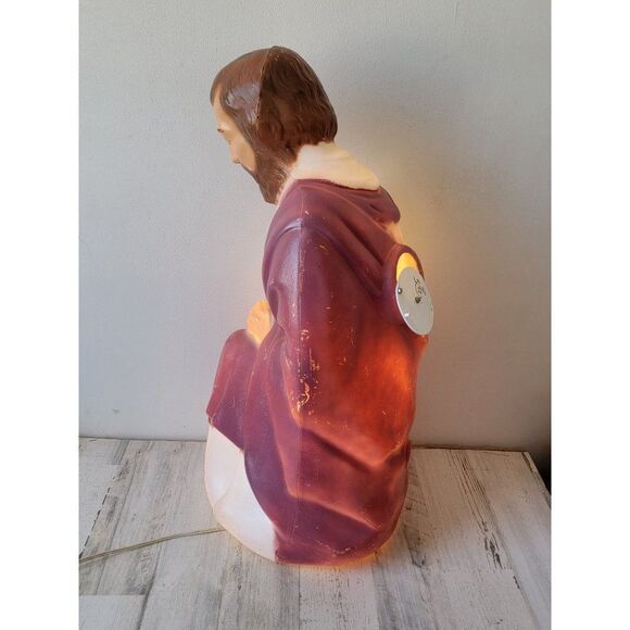 Vintage nativity scene Joseph father Jesus blow mold lawn Decor Xmas - Picture 7 of 15